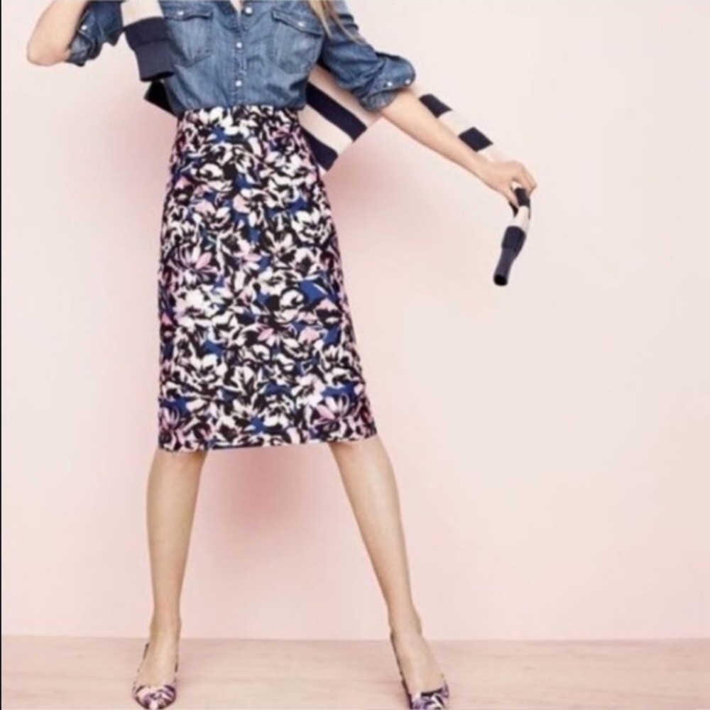 J.Crew Multicolor A-line skirt  In Hibiscus Print